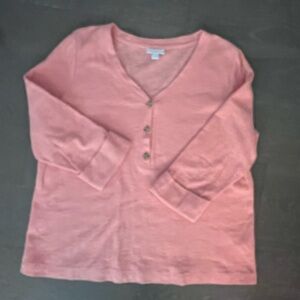 J. Jill Pink Henley Shirt